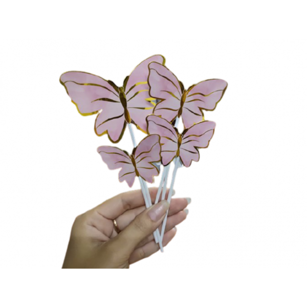 Set Cấm Trang Trí Hình Bướm Xanh - Hồng