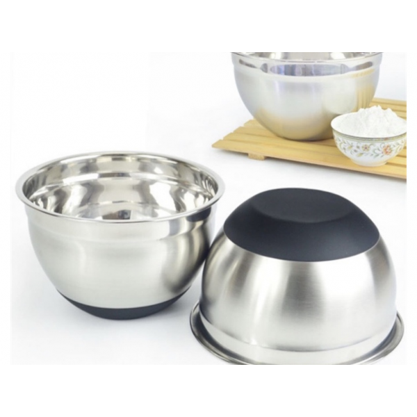 Âu Trộn Bột Silicon Đế Đen - 24Cm